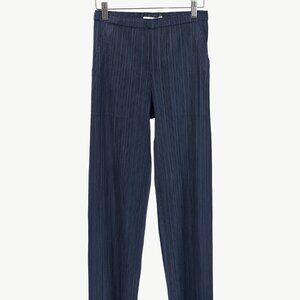 Pleats Please Issey Miyake Navy Straight-Leg Pants